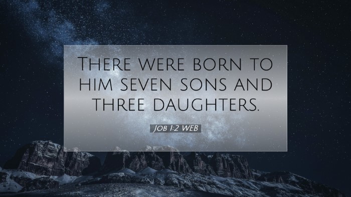 Picture 07 - Job 1:2 WEB Desktop Wallpaper - There were born to him seven sons and three - Desktop Bible Verse Wallpaper