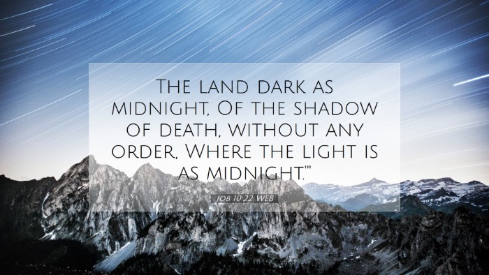 Picture 07 - Job 10:22 WEB Desktop Wallpaper - The land dark as midnight, Of the shadow of - Desktop Bible Verse Wallpaper