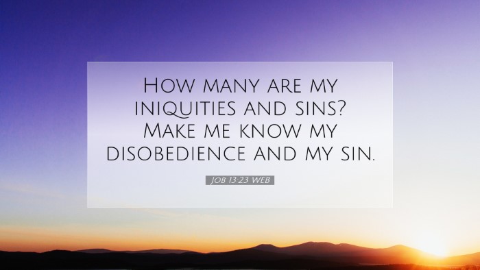 Picture 07 - Job 13:23 WEB Desktop Wallpaper - How many are my iniquities and sins? Make me know - Desktop Bible Verse Wallpaper