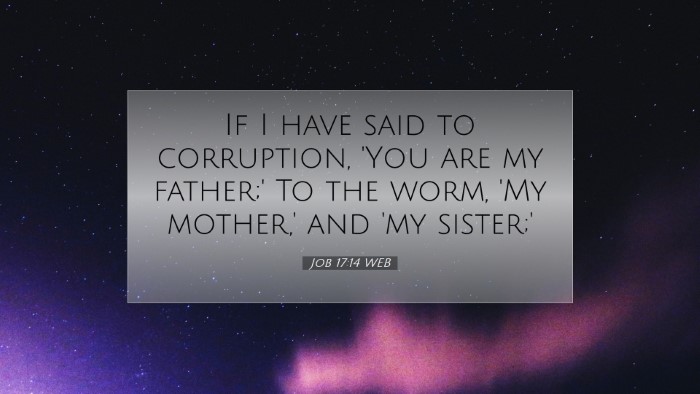 Picture 07 - Job 17:14 WEB Desktop Wallpaper - If I have said to corruption, 'You are my - Desktop Bible Verse Wallpaper