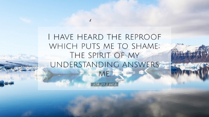 Picture 07 - Job 20:3 WEB Desktop Wallpaper - I have heard the reproof which puts me to shame; - Desktop Bible Verse Wallpaper
