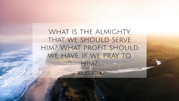Picture 07 - Job 21:15 WEB Desktop Wallpaper - What is the Almighty, that we should serve him? - Desktop Bible Verse Wallpaper