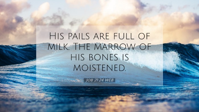 Picture 07 - Job 21:24 WEB Desktop Wallpaper - His pails are full of milk. The marrow of his - Desktop Bible Verse Wallpaper