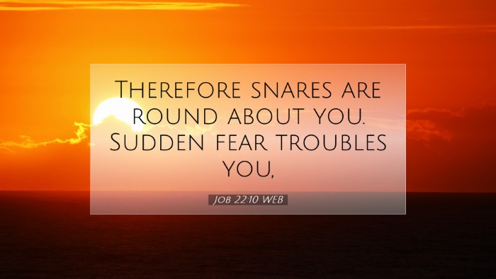 Picture 07 - Job 22:10 WEB Desktop Wallpaper - Therefore snares are round about you. Sudden fear - Desktop Bible Verse Wallpaper