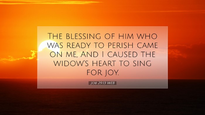 Picture 07 - Job 29:13 WEB Desktop Wallpaper - The blessing of him who was ready to perish came - Desktop Bible Verse Wallpaper
