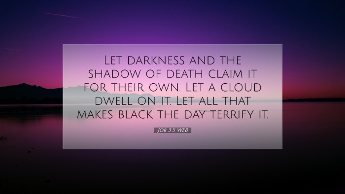 Picture 07 - Job 3:5 WEB Desktop Wallpaper - Let darkness and the shadow of death claim it for - Desktop Bible Verse Wallpaper
