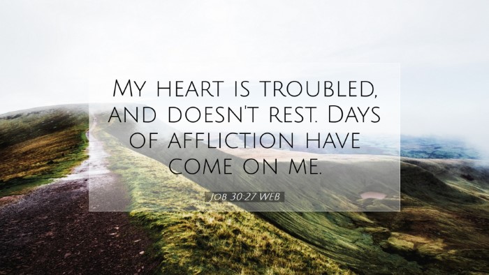 Picture 07 - Job 30:27 WEB Desktop Wallpaper - My heart is troubled, and doesn't rest. Days of - Desktop Bible Verse Wallpaper