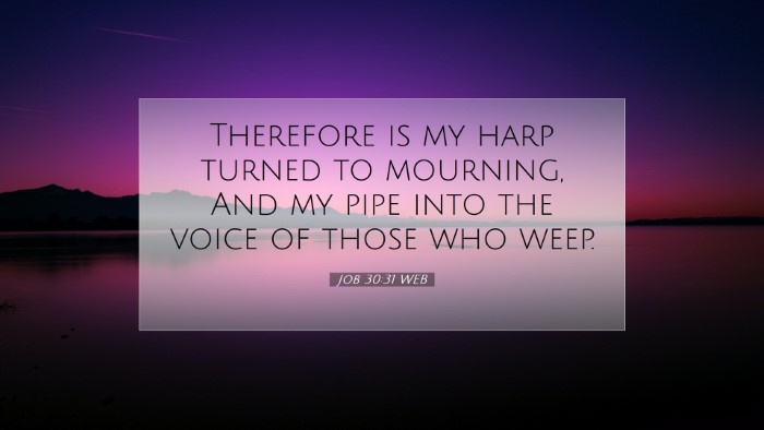 Picture 07 - Job 30:31 WEB Desktop Wallpaper - Therefore is my harp turned to mourning, And my - Desktop Bible Verse Wallpaper