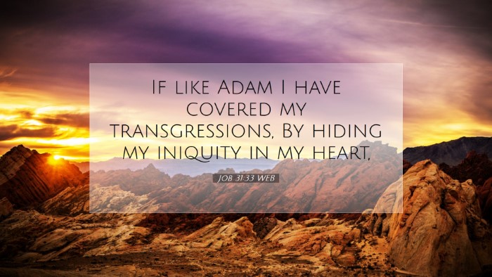 Picture 07 - Job 31:33 WEB Desktop Wallpaper - If like Adam I have covered my transgressions, By - Desktop Bible Verse Wallpaper