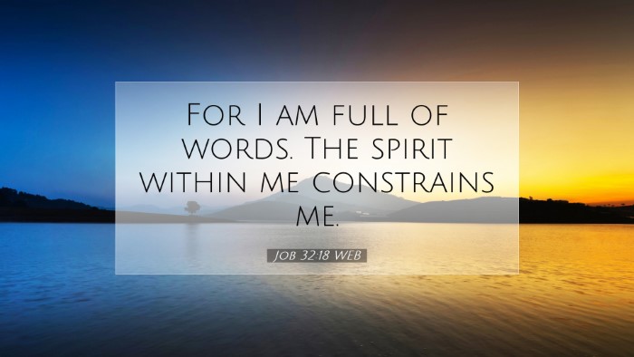 Picture 07 - Job 32:18 WEB Desktop Wallpaper - For I am full of words. The spirit within me - Desktop Bible Verse Wallpaper