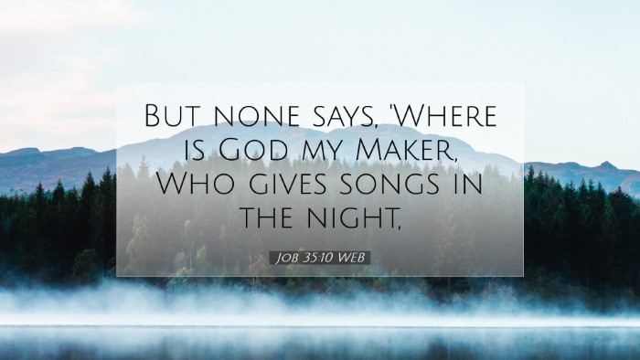 Picture 07 - Job 35:10 WEB Desktop Wallpaper - But none says, 'Where is God my Maker, Who gives - Desktop Bible Verse Wallpaper