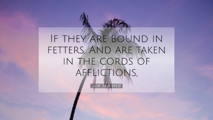 Picture 07 - Job 36:8 WEB Desktop Wallpaper - If they are bound in fetters, And are taken in - Desktop Bible Verse Wallpaper