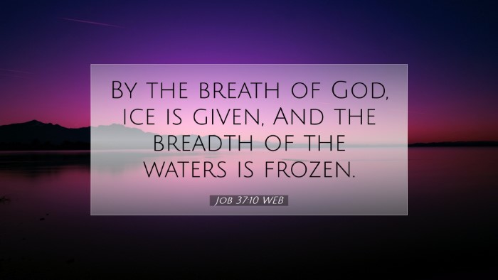 Picture 07 - Job 37:10 WEB Desktop Wallpaper - By the breath of God, ice is given, And the - Desktop Bible Verse Wallpaper
