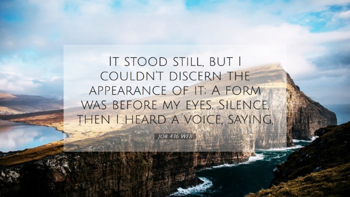 Picture 07 - Job 4:16 WEB Desktop Wallpaper - It stood still, but I couldn't discern the - Desktop Bible Verse Wallpaper