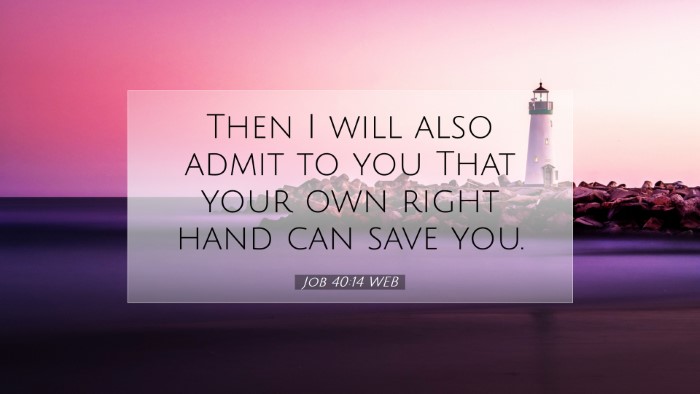 Picture 07 - Job 40:14 WEB Desktop Wallpaper - Then I will also admit to you That your own right - Desktop Bible Verse Wallpaper