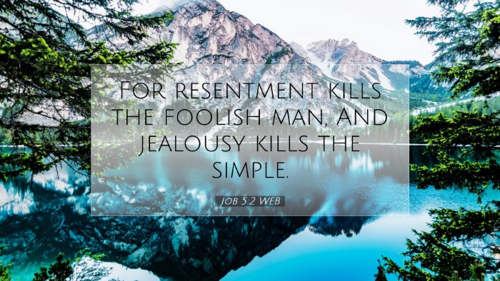 Picture 07 - Job 5:2 WEB Desktop Wallpaper - For resentment kills the foolish man, And - Desktop Bible Verse Wallpaper