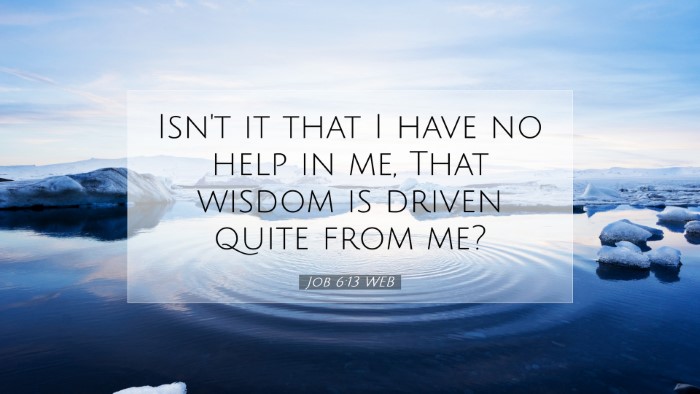 Picture 07 - Job 6:13 WEB Desktop Wallpaper - Isn't it that I have no help in me, That wisdom - Desktop Bible Verse Wallpaper