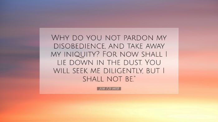 Picture 07 - Job 7:21 WEB Desktop Wallpaper - Why do you not pardon my disobedience, and take - Desktop Bible Verse Wallpaper