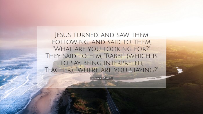 Picture 07 - John 1:38 WEB Desktop Wallpaper - Jesus turned, and saw them following, and said to - Desktop Bible Verse Wallpaper