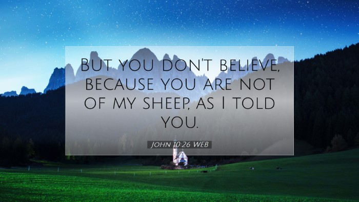 Picture 07 - John 10:26 WEB Desktop Wallpaper - But you don't believe, because you are not of my - Desktop Bible Verse Wallpaper