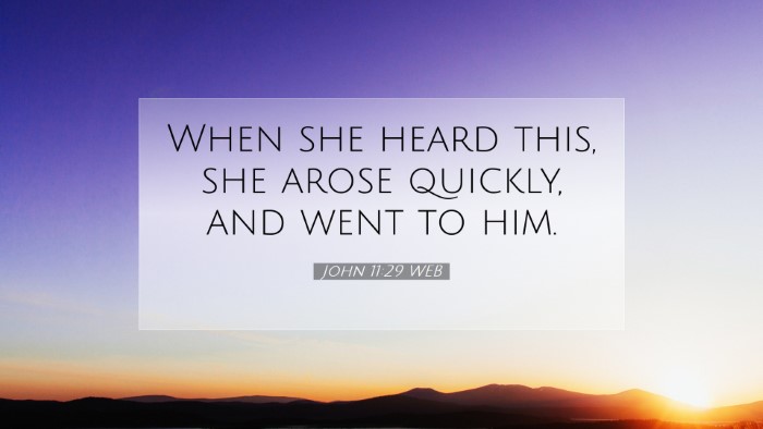 Picture 07 - John 11:29 WEB Desktop Wallpaper - When she heard this, she arose quickly, and went - Desktop Bible Verse Wallpaper