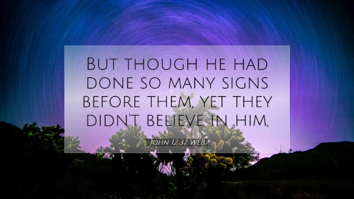 Picture 07 - John 12:37 WEB Desktop Wallpaper - But though he had done so many signs before them, - Desktop Bible Verse Wallpaper