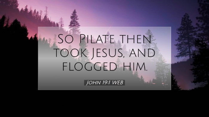 Picture 07 - John 19:1 WEB Desktop Wallpaper - So Pilate then took Jesus, and flogged - Desktop Bible Verse Wallpaper