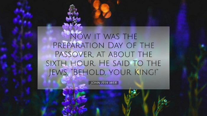Picture 07 - John 19:14 WEB Desktop Wallpaper - Now it was the Preparation Day of the Passover, - Desktop Bible Verse Wallpaper