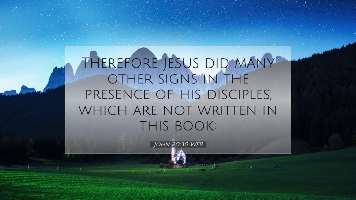 Picture 07 - John 20:30 WEB Desktop Wallpaper - Therefore Jesus did many other signs in the - Desktop Bible Verse Wallpaper