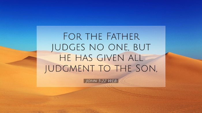Picture 07 - John 5:22 WEB Desktop Wallpaper - For the Father judges no one, but he has given - Desktop Bible Verse Wallpaper