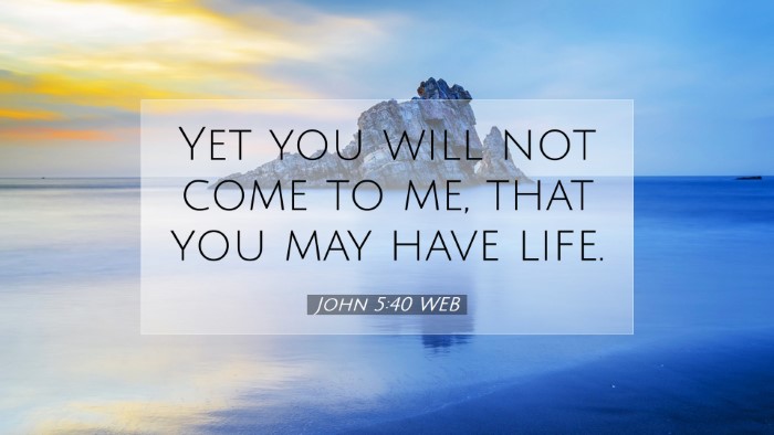 Picture 07 - John 5:40 WEB Desktop Wallpaper - Yet you will not come to me, that you may have - Desktop Bible Verse Wallpaper