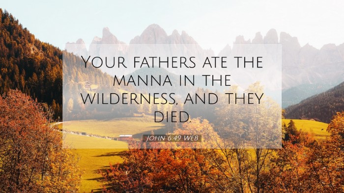 Picture 07 - John 6:49 WEB Desktop Wallpaper - Your fathers ate the manna in the wilderness, and - Desktop Bible Verse Wallpaper