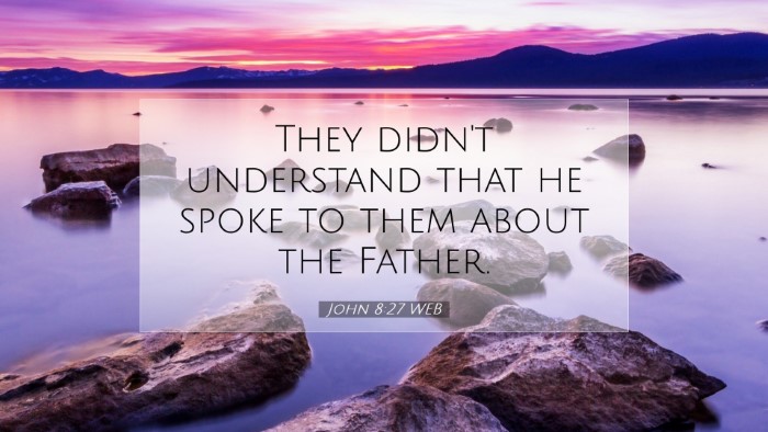 Picture 07 - John 8:27 WEB Desktop Wallpaper - They didn't understand that he spoke to them - Desktop Bible Verse Wallpaper