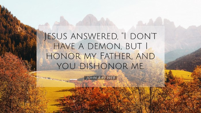 Picture 07 - John 8:49 WEB Desktop Wallpaper - Jesus answered, 
