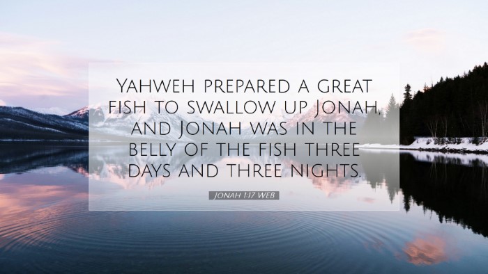 Picture 07 - Jonah 1:17 WEB Desktop Wallpaper - Yahweh prepared a great fish to swallow up Jonah, - Desktop Bible Verse Wallpaper