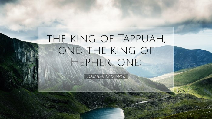 Picture 07 - Joshua 12:17 WEB Desktop Wallpaper - the king of Tappuah, one; the king of Hepher, - Desktop Bible Verse Wallpaper