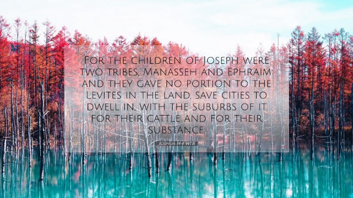 Picture 07 - Joshua 14:4 WEB Desktop Wallpaper - For the children of Joseph were two tribes, - Desktop Bible Verse Wallpaper