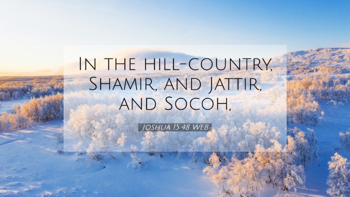 Picture 07 - Joshua 15:48 WEB Desktop Wallpaper - In the hill-country, Shamir, and Jattir, and - Desktop Bible Verse Wallpaper