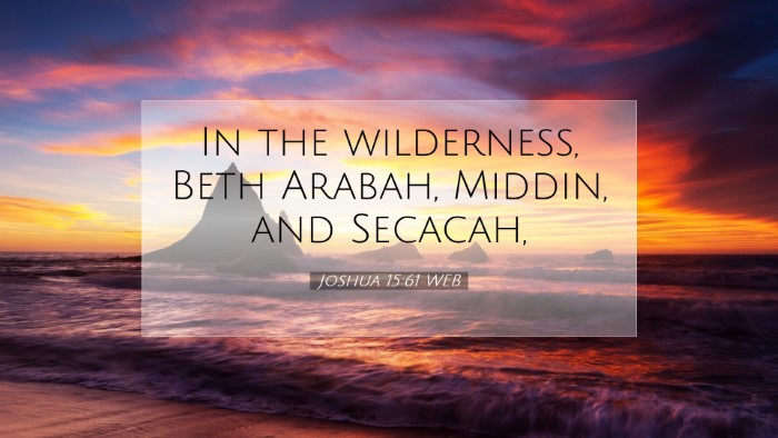 Picture 07 - Joshua 15:61 WEB Desktop Wallpaper - In the wilderness, Beth Arabah, Middin, and - Desktop Bible Verse Wallpaper