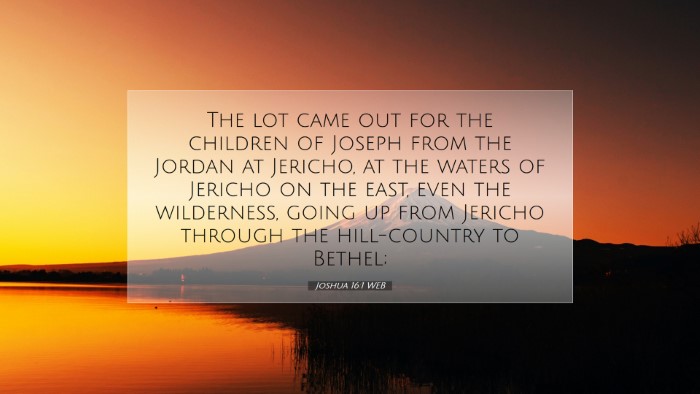 Picture 07 - Joshua 16:1 WEB Desktop Wallpaper - The lot came out for the children of Joseph from - Desktop Bible Verse Wallpaper