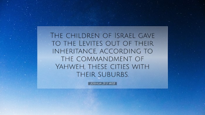 Picture 07 - Joshua 21:3 WEB Desktop Wallpaper - The children of Israel gave to the Levites out of - Desktop Bible Verse Wallpaper