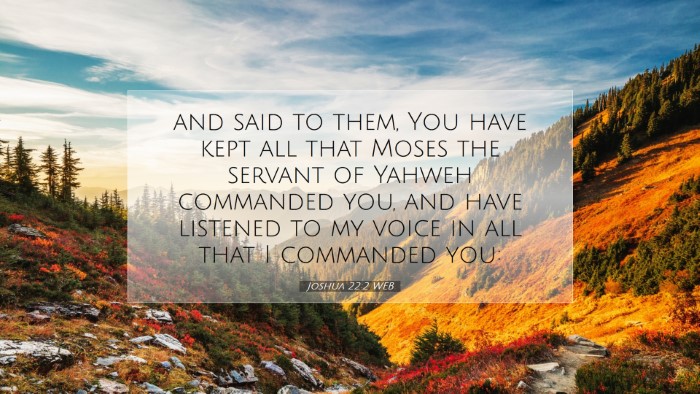 Picture 07 - Joshua 22:2 WEB Desktop Wallpaper - and said to them, You have kept all that Moses - Desktop Bible Verse Wallpaper