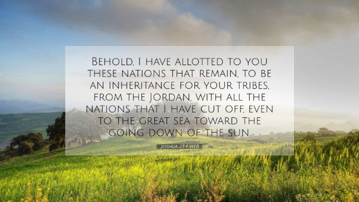 Picture 07 - Joshua 23:4 WEB Desktop Wallpaper - Behold, I have allotted to you these nations that - Desktop Bible Verse Wallpaper