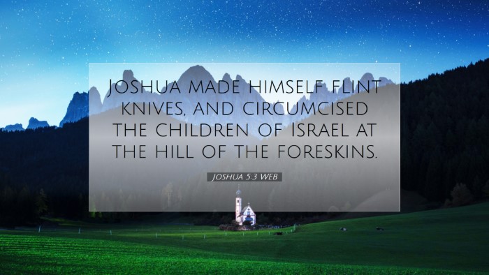 Picture 07 - Joshua 5:3 WEB Desktop Wallpaper - Joshua made himself flint knives, and circumcised - Desktop Bible Verse Wallpaper