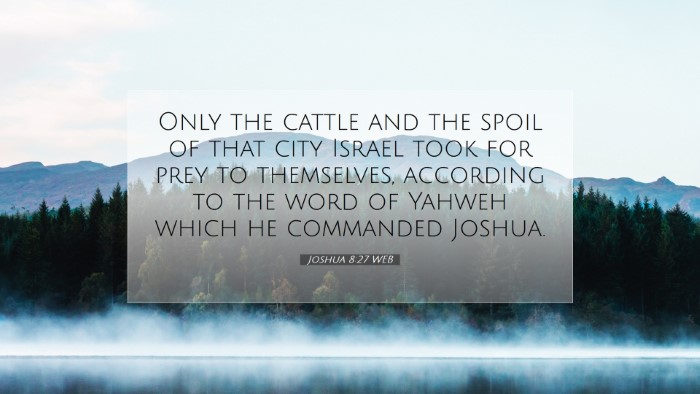 Picture 07 - Joshua 8:27 WEB Desktop Wallpaper - Only the cattle and the spoil of that city Israel - Desktop Bible Verse Wallpaper