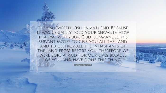 Picture 07 - Joshua 9:24 WEB Desktop Wallpaper - They answered Joshua, and said, Because it was - Desktop Bible Verse Wallpaper