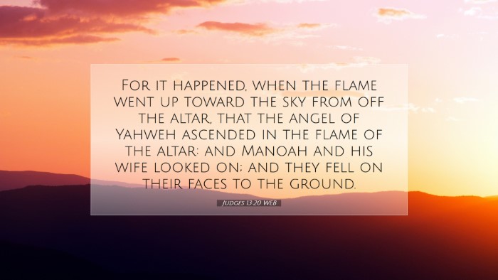 Picture 07 - Judges 13:20 WEB Desktop Wallpaper - For it happened, when the flame went up toward - Desktop Bible Verse Wallpaper