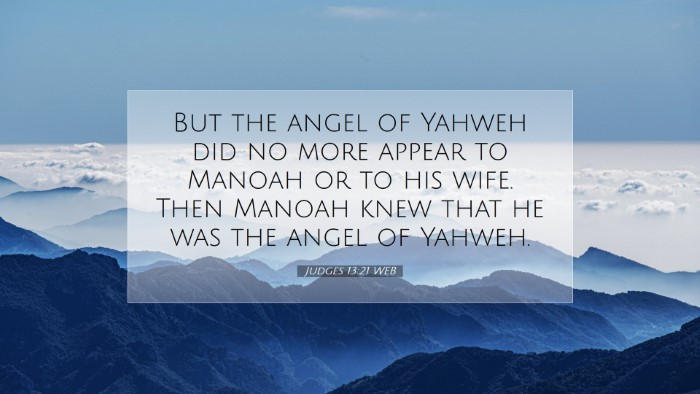 Picture 07 - Judges 13:21 WEB Desktop Wallpaper - But the angel of Yahweh did no more appear to - Desktop Bible Verse Wallpaper