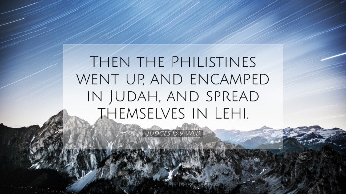 Picture 07 - Judges 15:9 WEB Desktop Wallpaper - Then the Philistines went up, and encamped in - Desktop Bible Verse Wallpaper