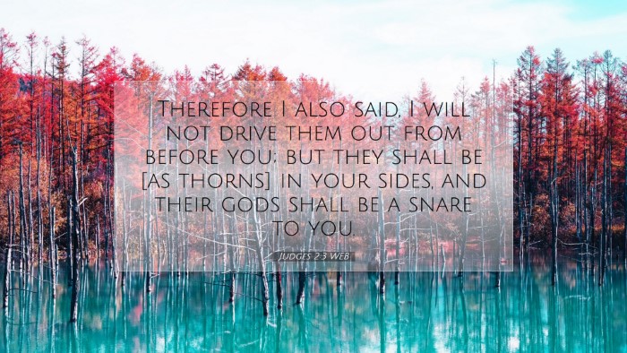 Picture 07 - Judges 2:3 WEB Desktop Wallpaper - Therefore I also said, I will not drive them out - Desktop Bible Verse Wallpaper